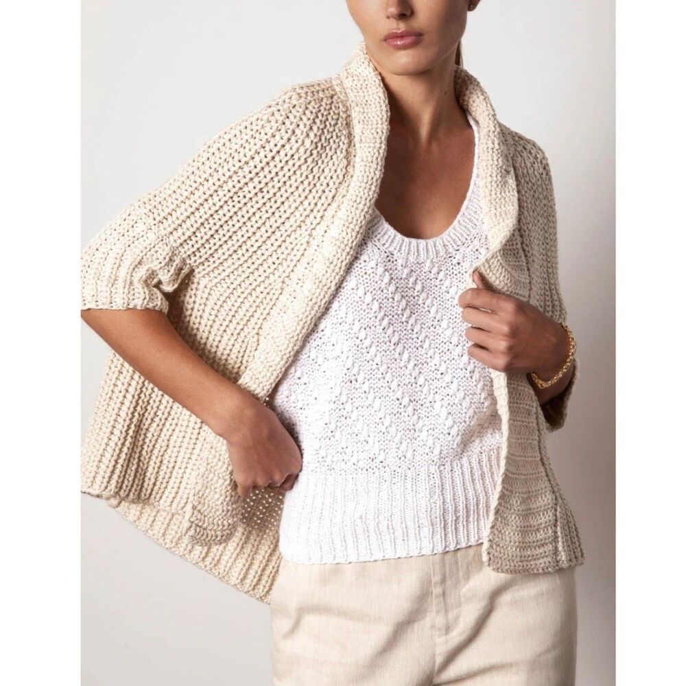 Brochu Walker The Fida Handknit Shrug in Almond Nwot